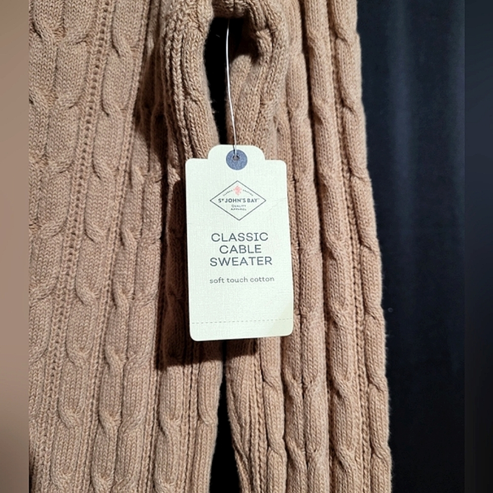 St John's Bay Turtleneck Cable Knit Sweater - Picture 3 of 6